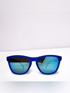 Blue Frame Sunglasses with Mirrored Blue Lenses